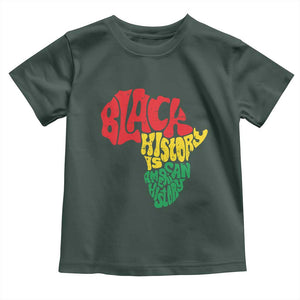 Black History Is American History Toddler T Shirt Vintage Africa Map TS11 Dark Forest Green Print Your Wear