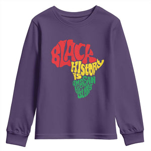 Black History Is American History Youth Sweatshirt Vintage Africa Map TS11 Purple Print Your Wear