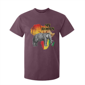 Africa Roots T Shirt For Kid My Roots Africa Map Black History Elephant TS11 Maroon Print Your Wear