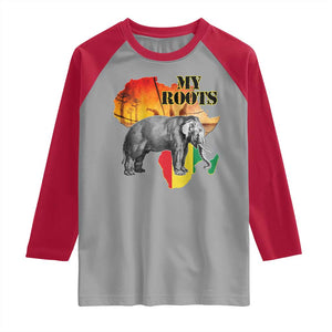 Africa Roots Raglan Shirt My Roots Africa Map Black History Elephant TS11 Sport Gray Red Print Your Wear