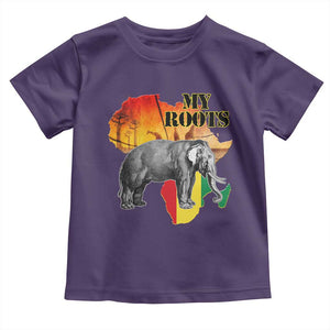Africa Roots Toddler T Shirt My Roots Africa Map Black History Elephant TS11 Purple Print Your Wear
