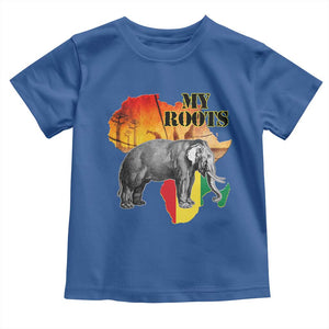 Africa Roots Toddler T Shirt My Roots Africa Map Black History Elephant TS11 Royal Blue Print Your Wear