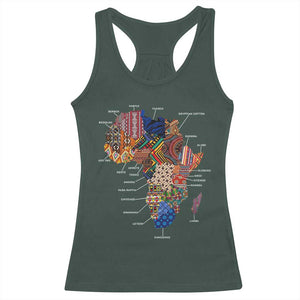 African Culture Black Fabrics Racerback Tank Top African American Heritage TS11 Dark Forest Green Print Your Wear