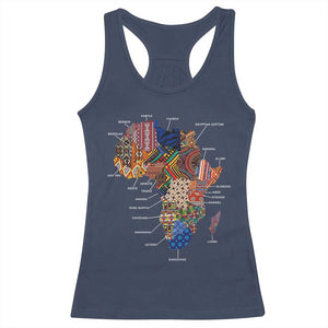 African Culture Black Fabrics Racerback Tank Top African American Heritage TS11 Navy Print Your Wear