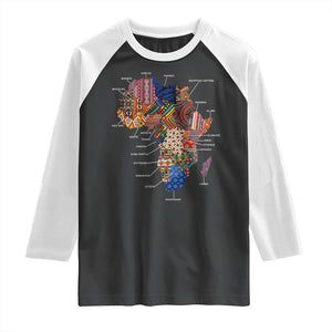African Culture Black Fabrics Raglan Shirt African American Heritage TS11 Black White Print Your Wear
