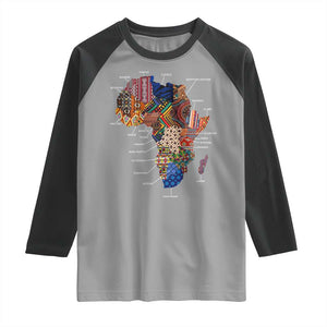 African Culture Black Fabrics Raglan Shirt African American Heritage TS11 Sport Gray Black Print Your Wear