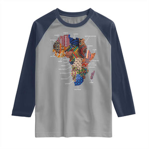 African Culture Black Fabrics Raglan Shirt African American Heritage TS11 Sport Gray Navy Print Your Wear