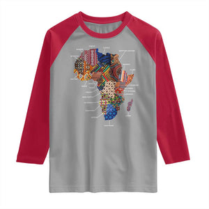 African Culture Black Fabrics Raglan Shirt African American Heritage TS11 Sport Gray Red Print Your Wear