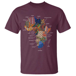 African Culture Black Fabrics T Shirt - African American Heritage Pride Tee TS11 Maroon Print Your Wear