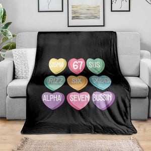Funny Valentines Day 67 Meme Six Seven Sigma Rizz Heart Kids Throw Blanket TS11 Print Your Wear