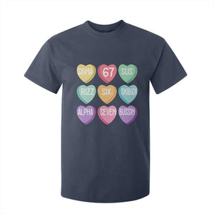 Funny Valentines Day 67 Meme Six Seven Sigma Rizz Heart Kids T Shirt For Kid TS11 Navy Print Your Wear
