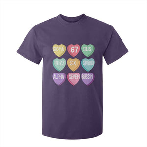 Funny Valentines Day 67 Meme Six Seven Sigma Rizz Heart Kids T Shirt For Kid TS11 Purple Print Your Wear