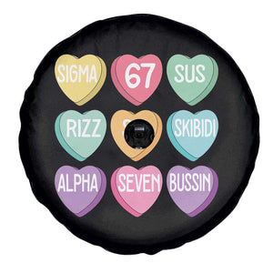 Funny Valentines Day 67 Meme Six Seven Sigma Rizz Heart Kids Spare Tire Cover TS11 Print Your Wear