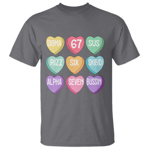 Funny Valentines Day 67 Meme Six Seven Sigma Rizz Heart Kids T Shirt TS11 Charcoal Print Your Wear