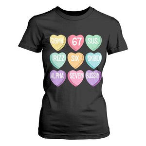 Funny Valentines Day 67 Meme Six Seven Sigma Rizz Heart Kids T Shirt For Women TS11 Black Print Your Wear