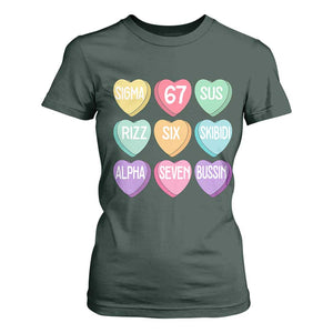 Funny Valentines Day 67 Meme Six Seven Sigma Rizz Heart Kids T Shirt For Women TS11 Dark Forest Green Print Your Wear