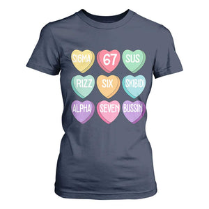 Funny Valentines Day 67 Meme Six Seven Sigma Rizz Heart Kids T Shirt For Women TS11 Navy Print Your Wear