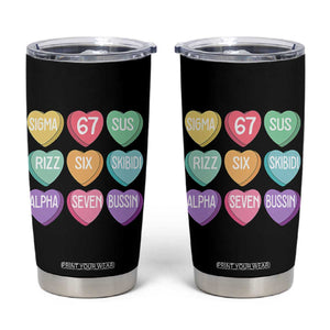 Funny Valentines Day 67 Meme Six Seven Sigma Rizz Heart Kids Tumbler Cup TS11 Black Print Your Wear