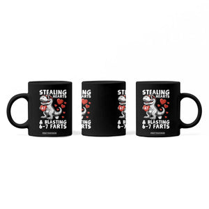 Funny 67 Meme Valentines Day Dinosaur Coffee Mug Stealing Hearts And Blasting 67 Farts TS11 Print Your Wear
