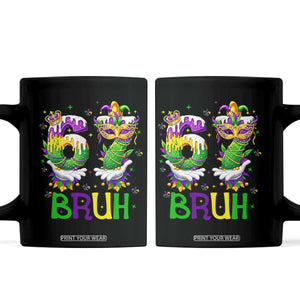 Funny 67 Mardi Gras Bruh Coffee Mug Six Seven Meme Fleur De Lis Hand Gesture TS11 Black Print Your Wear