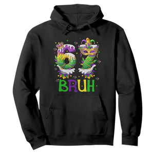 Funny 67 Mardi Gras Bruh Hoodie Six Seven Meme Fleur De Lis Hand Gesture TS11 Black Print Your Wear