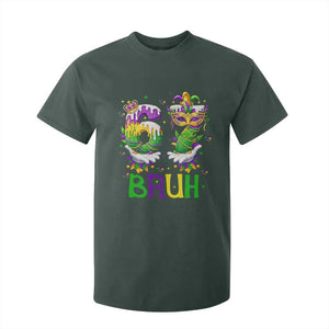 Funny 67 Mardi Gras Bruh T Shirt For Kid Six Seven Meme Fleur De Lis Hand Gesture TS11 Dark Forest Green Print Your Wear
