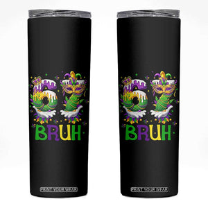 Funny 67 Mardi Gras Bruh Skinny Tumbler Six Seven Meme Fleur De Lis Hand Gesture TS11 Black Print Your Wear