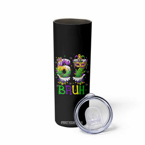 Funny 67 Mardi Gras Bruh Skinny Tumbler Six Seven Meme Fleur De Lis Hand Gesture TS11 Print Your Wear
