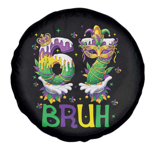 Funny 67 Mardi Gras Bruh Spare Tire Cover Six Seven Meme Fleur De Lis Hand Gesture TS11 Print Your Wear