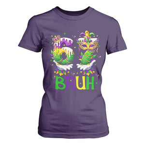 Funny 67 Mardi Gras Bruh T Shirt For Women Six Seven Meme Fleur De Lis Hand Gesture TS11 Purple Print Your Wear