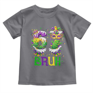 Funny 67 Mardi Gras Bruh Toddler T Shirt Six Seven Meme Fleur De Lis Hand Gesture TS11 Charcoal Print Your Wear