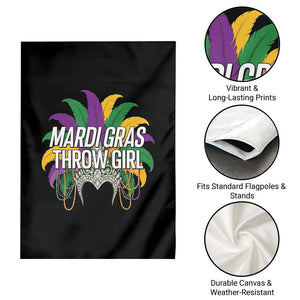 Mardi Gras Throw Girl Garden Flag Funny New Orleans Carnival Headdress Beads TS11 Print Your Wear