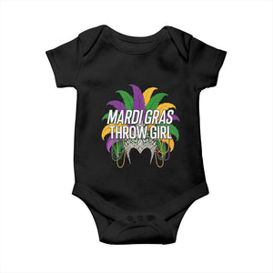Mardi Gras Throw Girl Baby Onesie Funny New Orleans Carnival Headdress Beads TS11 Black Print Your Wear