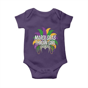 Mardi Gras Throw Girl Baby Onesie Funny New Orleans Carnival Headdress Beads TS11 Purple Print Your Wear