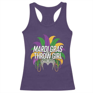 Mardi Gras Throw Girl Racerback Tank Top Funny New Orleans Carnival Headdress Beads TS11 Purple Print Your Wear