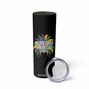 Mardi Gras Throw Girl Skinny Tumbler Funny New Orleans Carnival Headdress Beads TS11 Print Your Wear