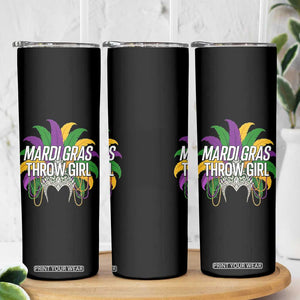 Mardi Gras Throw Girl Skinny Tumbler Funny New Orleans Carnival Headdress Beads TS11 Print Your Wear