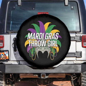 Mardi Gras Throw Girl Spare Tire Cover Funny New Orleans Carnival Headdress Beads TS11 No hole Black Print Your Wear