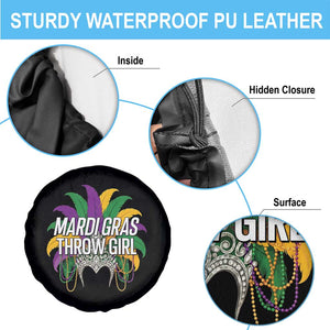 Mardi Gras Throw Girl Spare Tire Cover Funny New Orleans Carnival Headdress Beads TS11 Print Your Wear