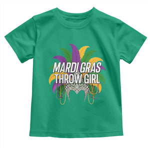 Mardi Gras Throw Girl Toddler T Shirt Funny New Orleans Carnival Headdress Beads TS11 Irish Green Print Your Wear