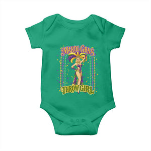 Funny Mardi Gras Throw Girl Baby Onesie New Orleans Carnival Beads TS11 Irish Green Print Your Wear