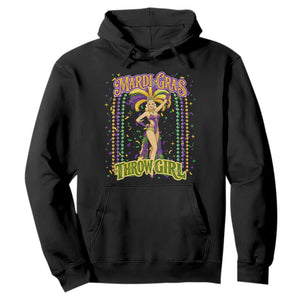 Funny Mardi Gras Throw Girl Hoodie New Orleans Carnival Beads TS11 Black Print Your Wear