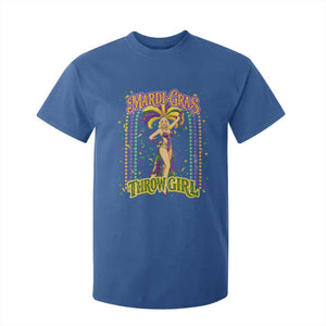 Funny Mardi Gras Throw Girl T Shirt For Kid New Orleans Carnival Beads TS11 Royal Blue Print Your Wear