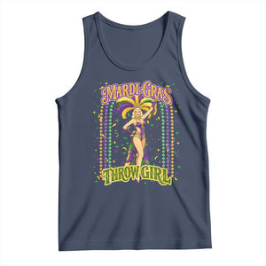 Funny Mardi Gras Throw Girl Tank Top New Orleans Carnival Beads TS11 Navy Print Your Wear