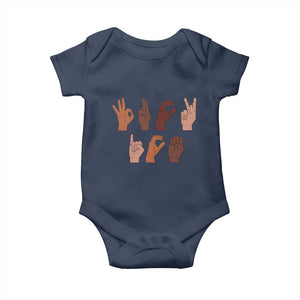 Funny Fuck Hand Sign Language Anti Deportation Baby Onesie Chinga La Migra TS11 Navy Print Your Wear