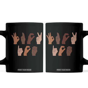 Funny Fuck Hand Sign Language Anti Deportation Coffee Mug Chinga La Migra TS11 Black Print Your Wear
