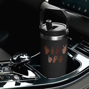 Funny Fuck Hand Sign Language Anti Deportation Flip Straw Tumbler Chinga La Migra TS11 Print Your Wear