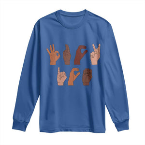 Funny Fuck Hand Sign Language Anti Deportation Long Sleeve Shirt Chinga La Migra TS11 Royal Blue Print Your Wear