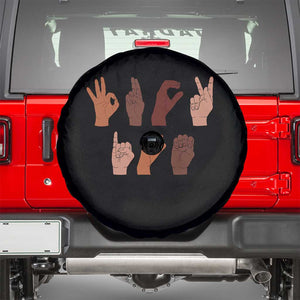 Funny Fuck Hand Sign Language Anti Deportation Spare Tire Cover Chinga La Migra TS11 Black Print Your Wear