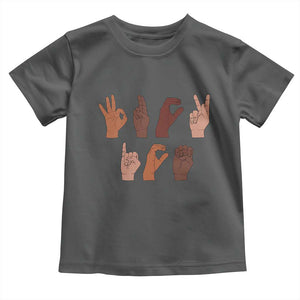 Funny Fuck Hand Sign Language Anti Deportation Toddler T Shirt Chinga La Migra TS11 Dark Heather Print Your Wear
